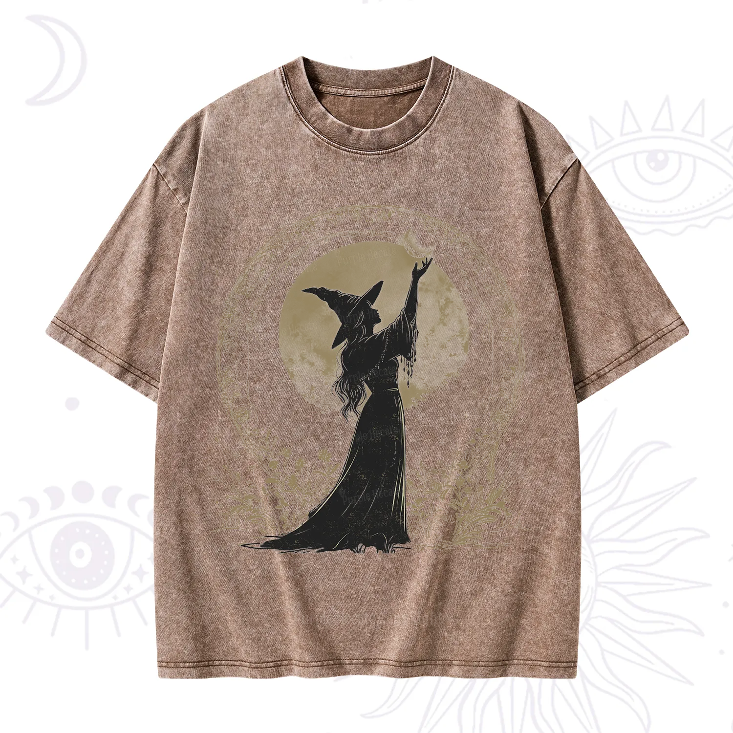 Purplehecate The Moon Witch Washed T-Shirt