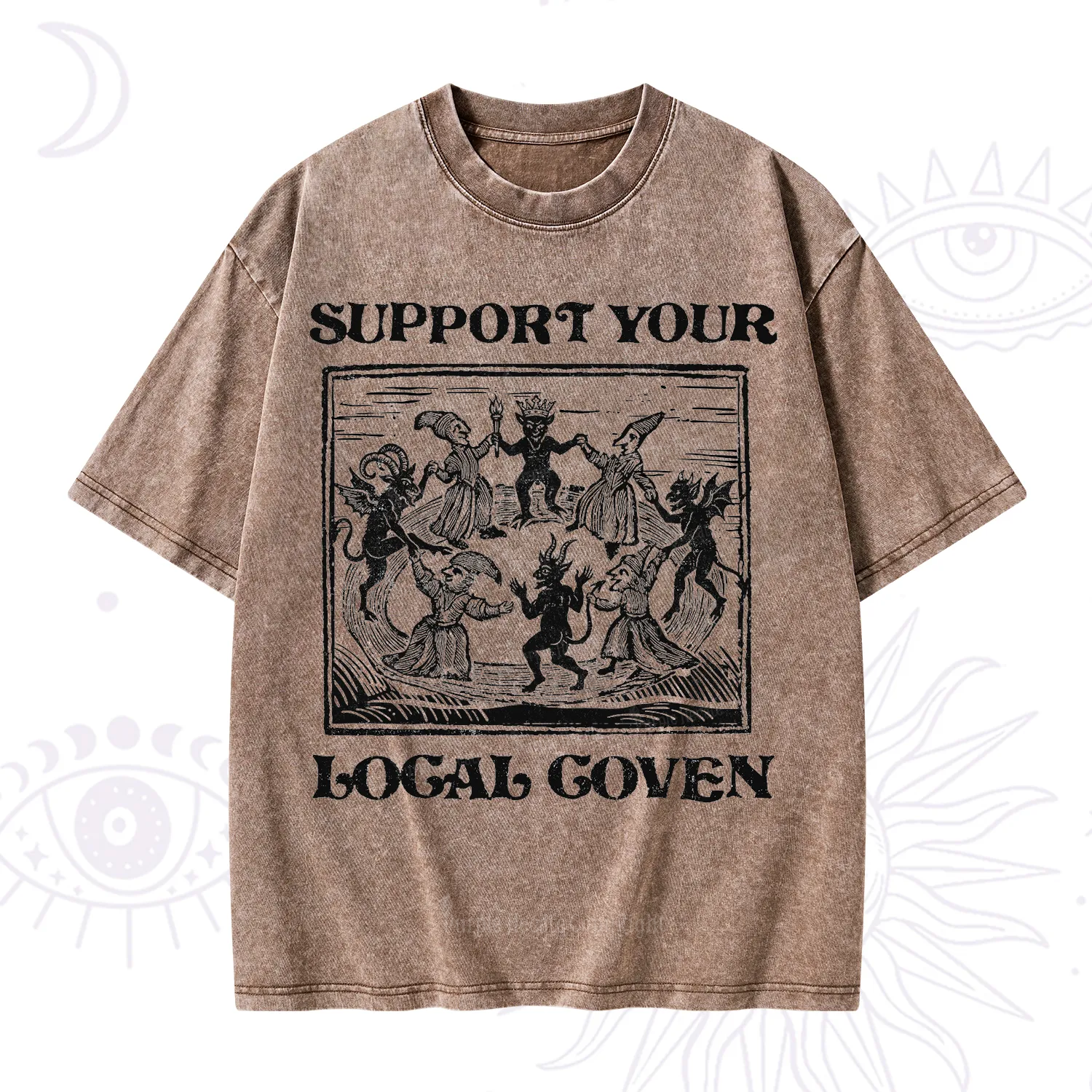 Purplehecate Support Your Local Coven Washed T-Shirt