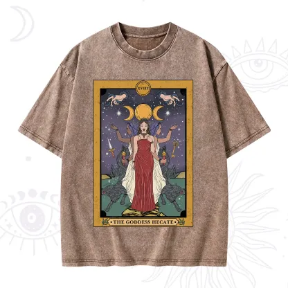 Purplehecate The Goddess Hecate Tarot Washed T-Shirt