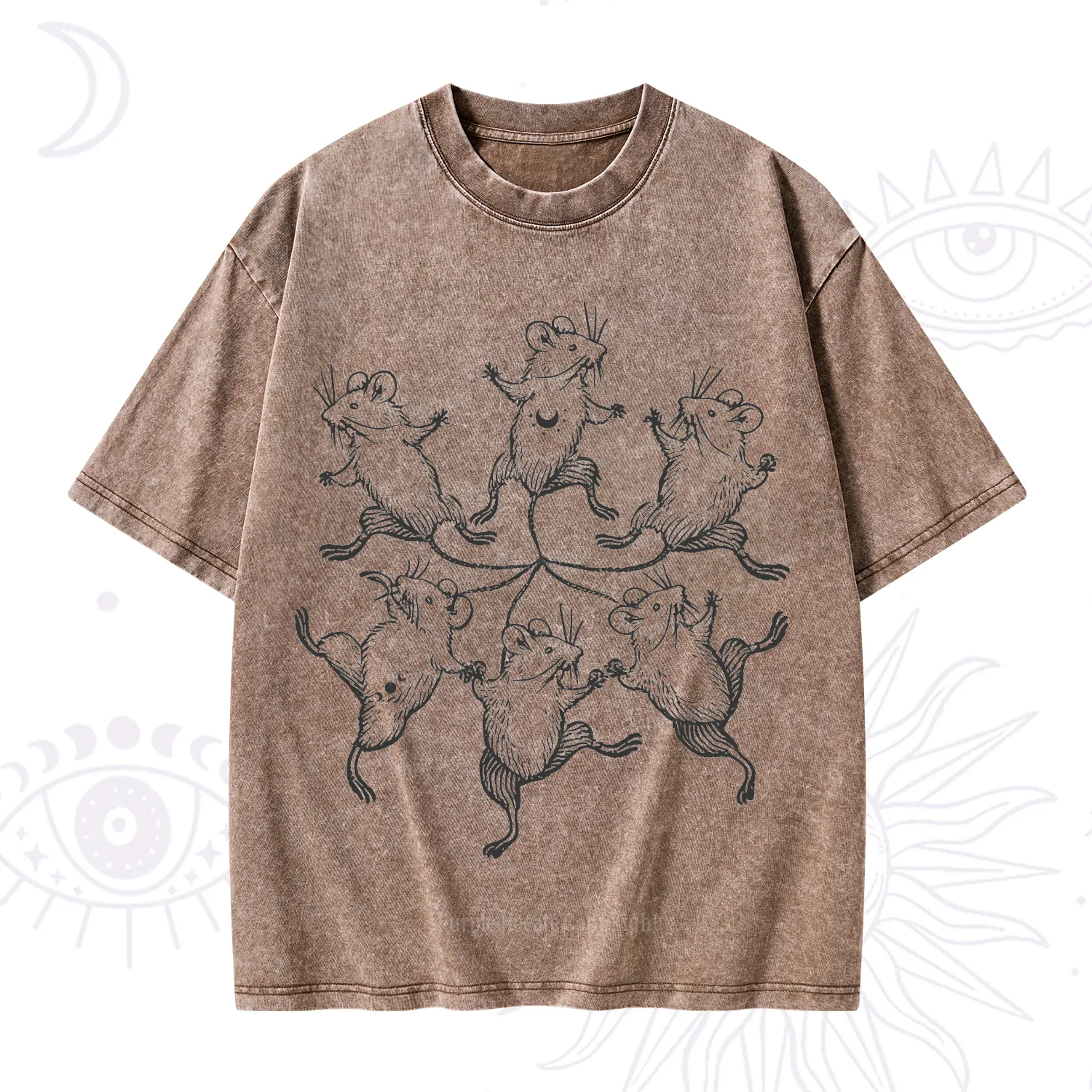 Purplehecate The Midnight Mouse Dance Washed T-Shirt