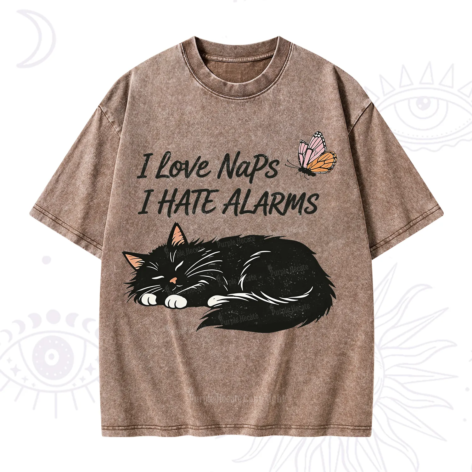 Purplehecate I Love Naps I Hate Alarms Washed T-Shirt