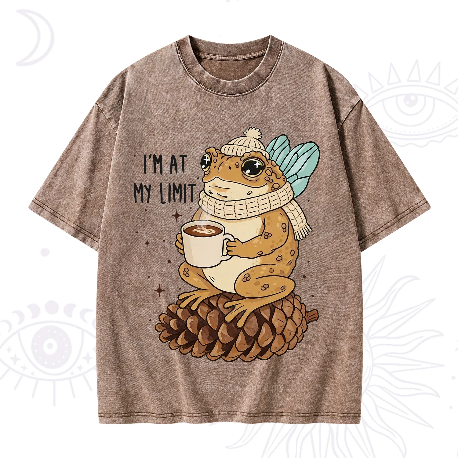 Purplehecate I'm At My Limit Funny Frog Washed T-Shirt