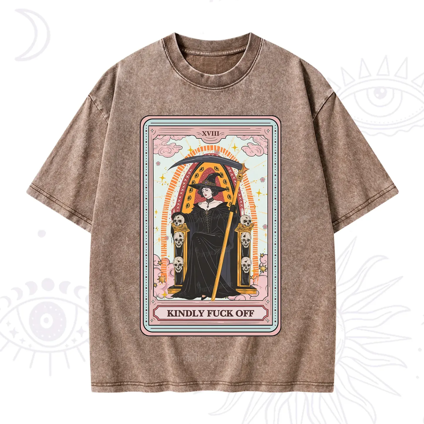 Purplehecate The Kindly Fuck Off Tarot Washed T-Shirt
