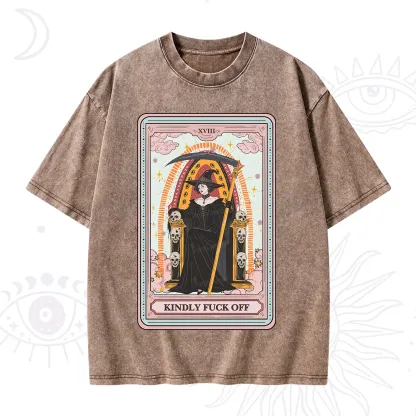 Purplehecate The Kindly Fuck Off Tarot Washed T-Shirt