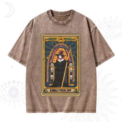 Purplehecate The Kindly Fuck Off Tarot Washed T-Shirt