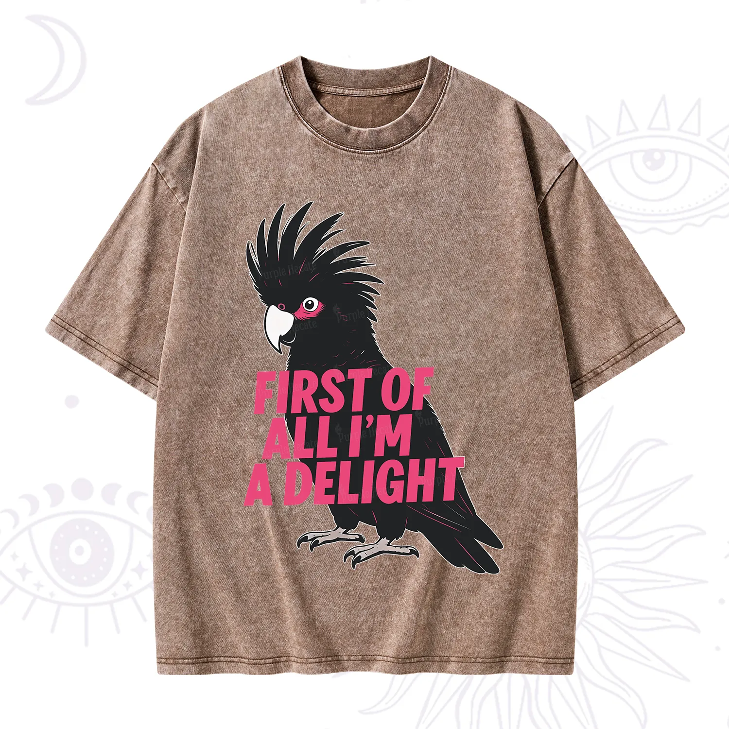 Purplehecate First Of All I'm A Delight Parrot Washed T-Shirt