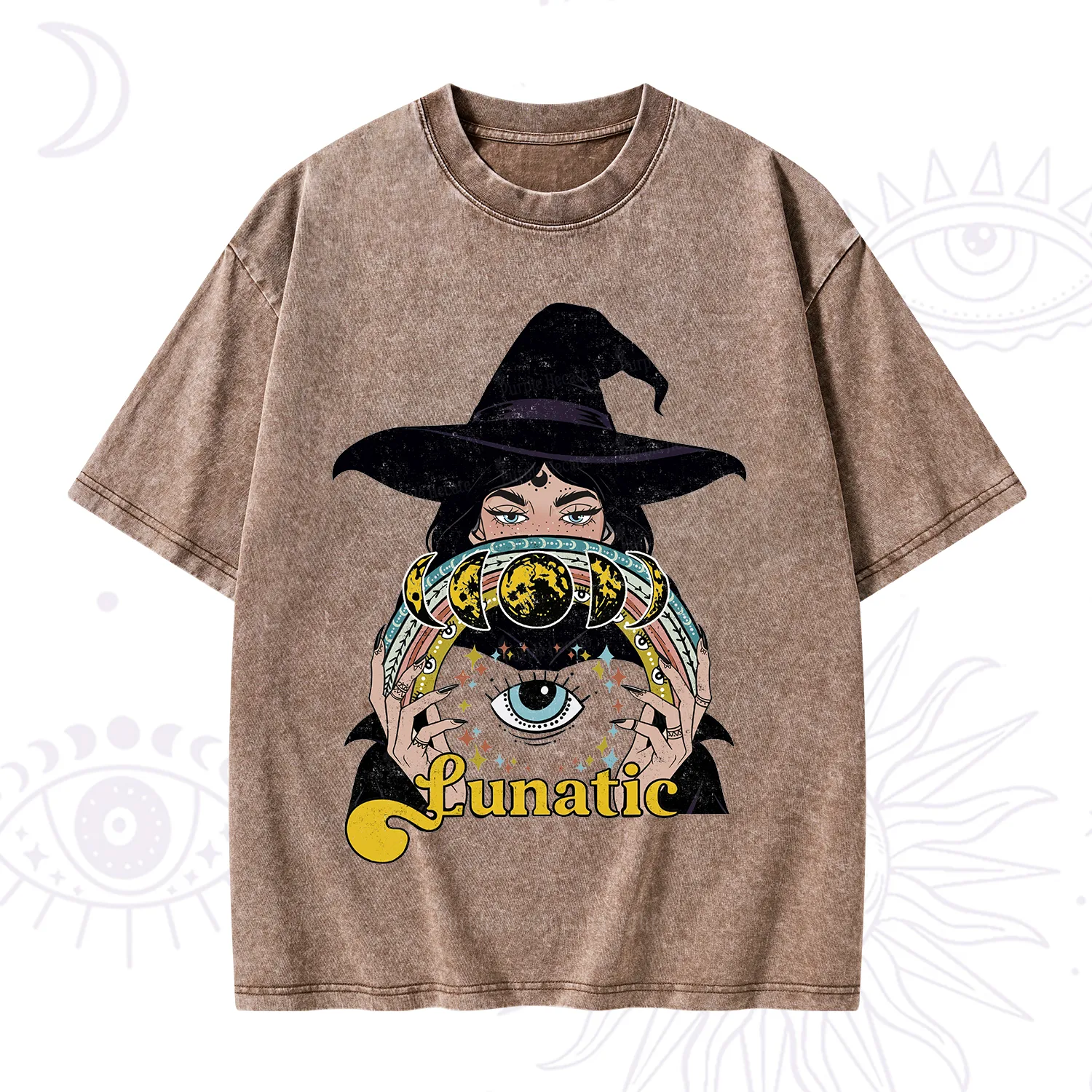 Purplehecate Witch of the Lunatic Moon Phase Washed T-Shirt