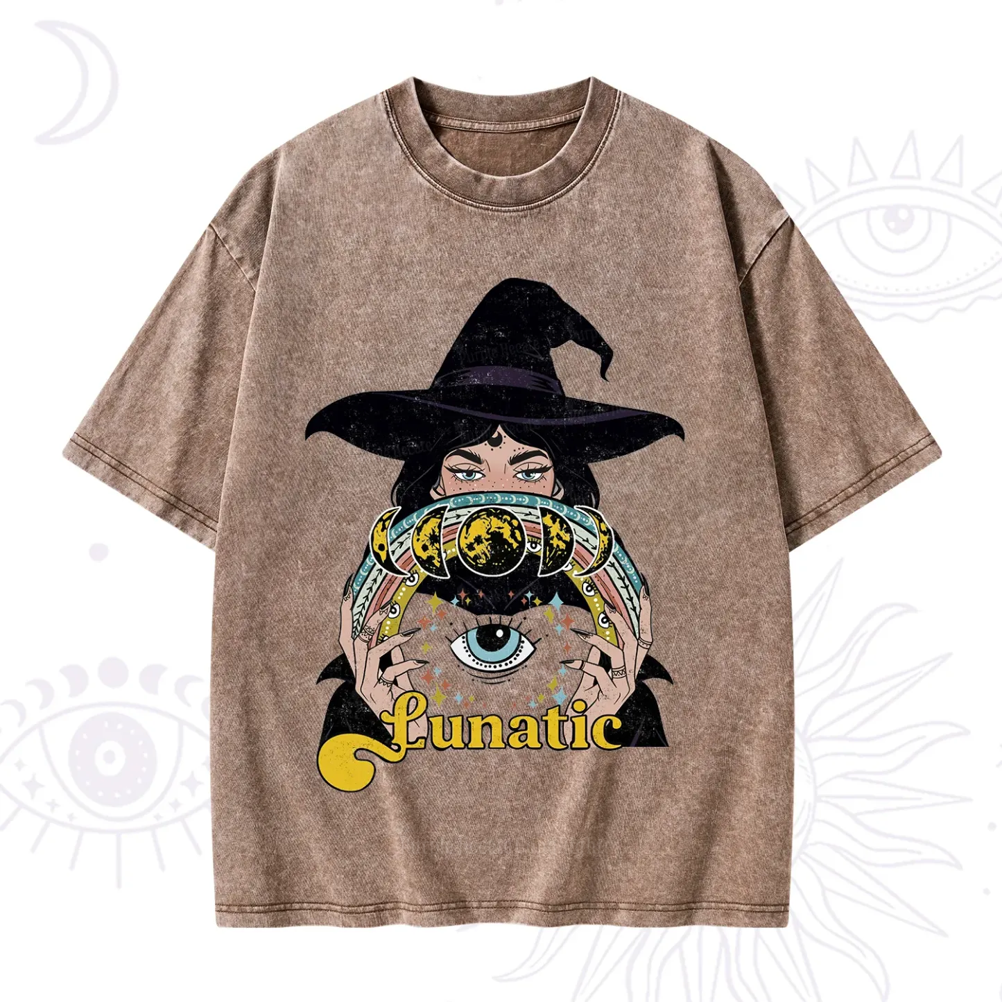 Purplehecate Witch of the Lunatic Moon Phase Washed T-Shirt