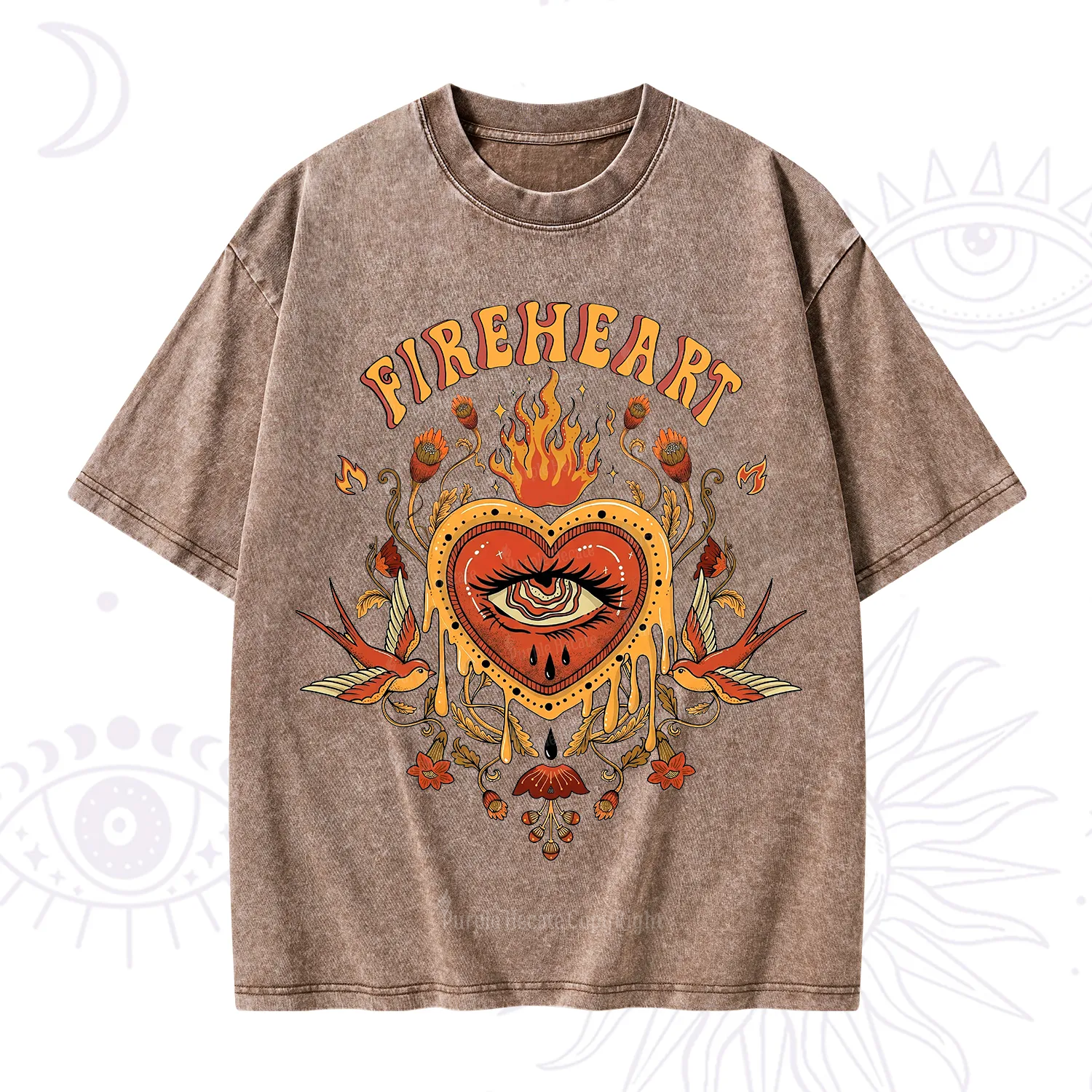 Purplehecate Fireheart Washed T-Shirt