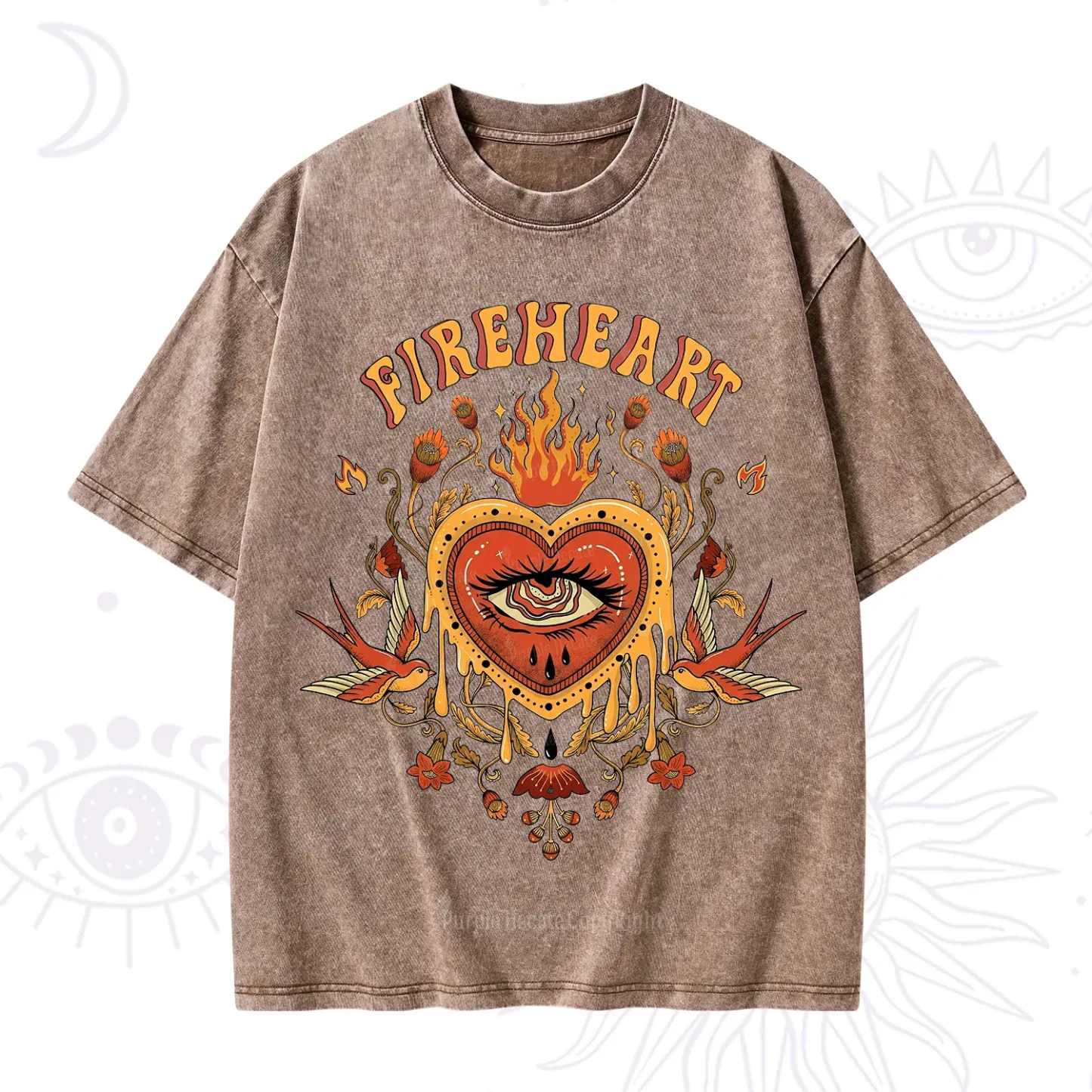 Purplehecate Fireheart Washed T-Shirt