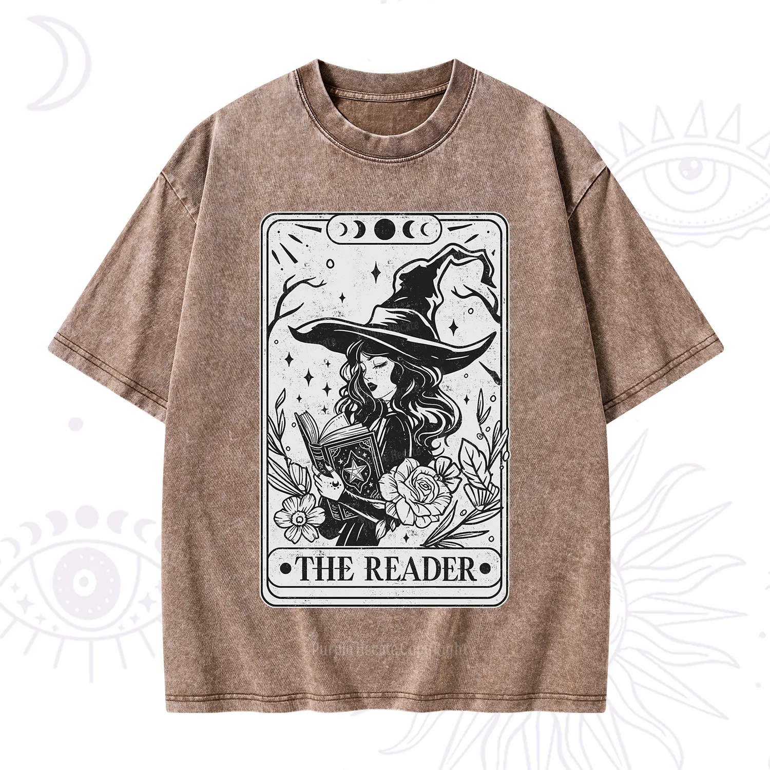 Purplehecate The Witch Reader Tarot Washed T-Shirt
