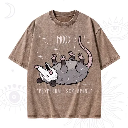 Purplehecate Mood Perpetual Screaming Opossum Washed T-Shirt
