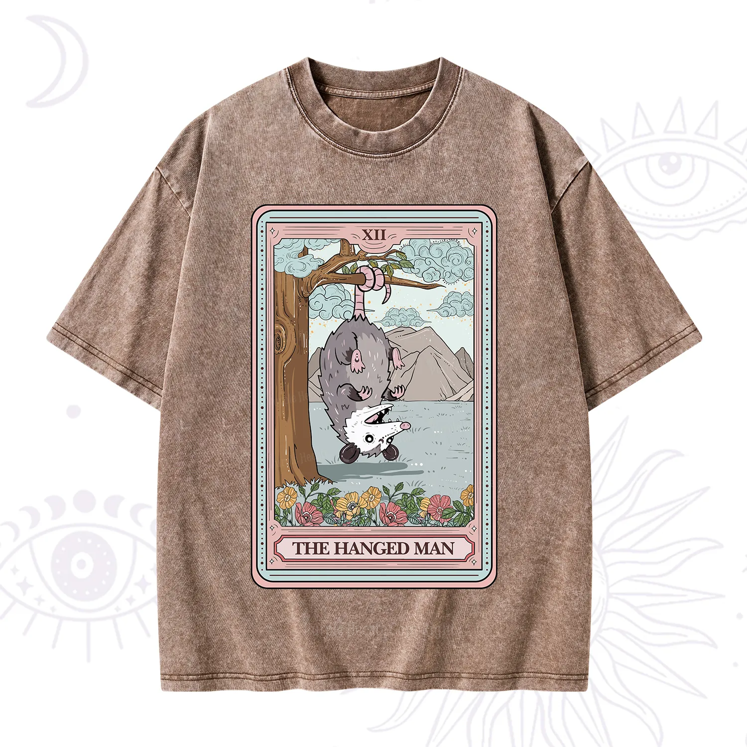 Purplehecate The Hanged Man Tarot Opossum Washed T-Shirt