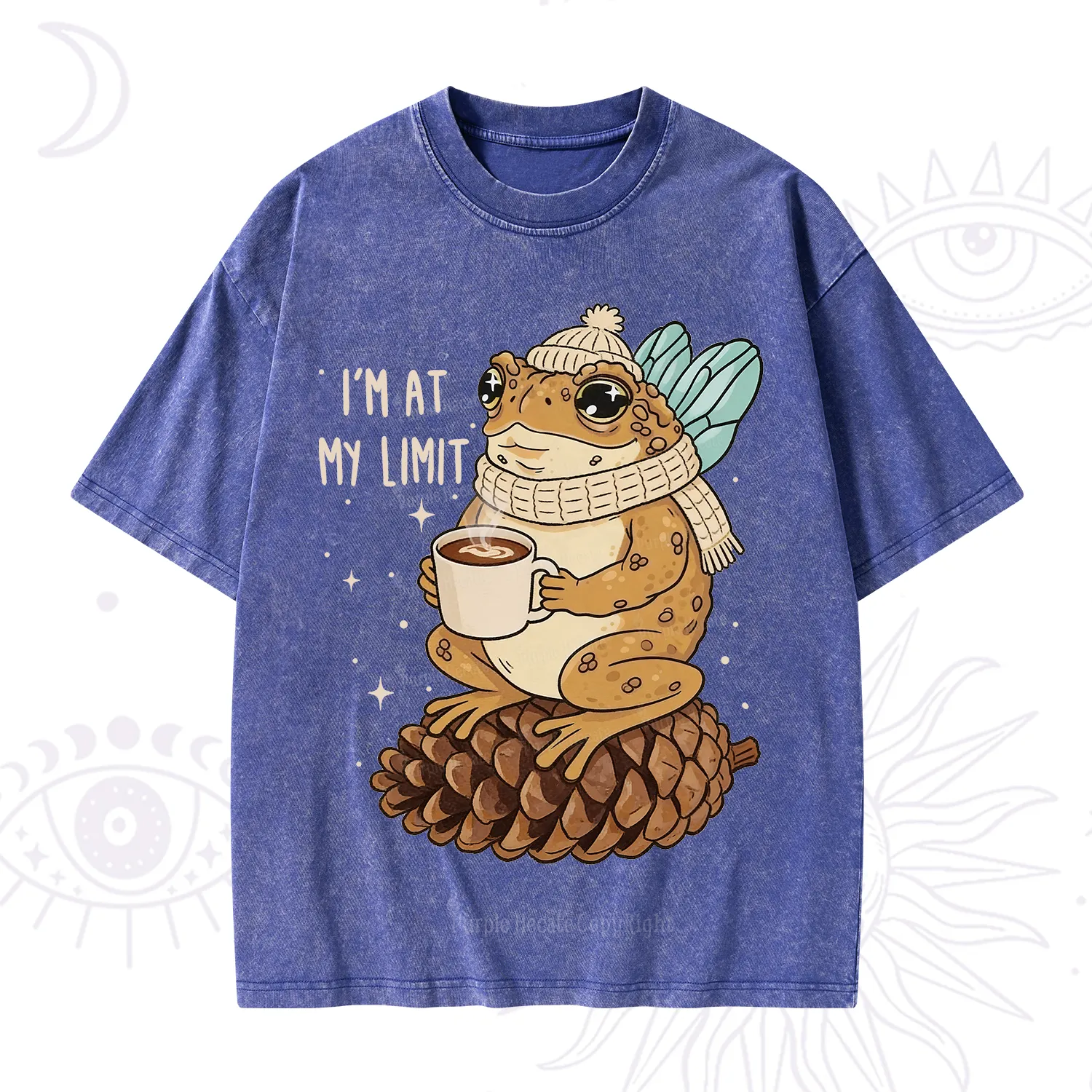 Purplehecate I'm At My Limit Funny Frog Washed T-Shirt