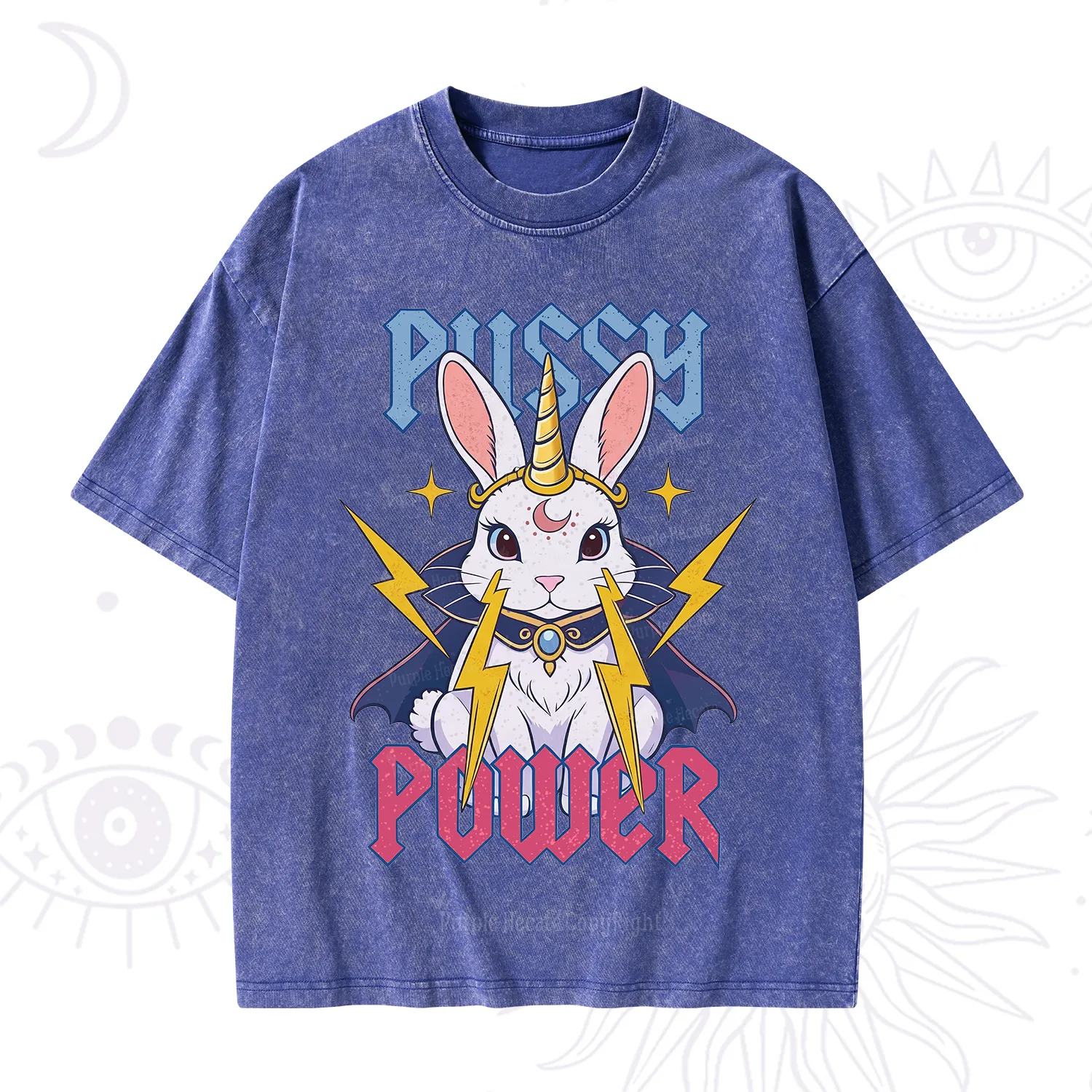 Purplehecate Pussy Power Magic Bunny Washed T-Shirt