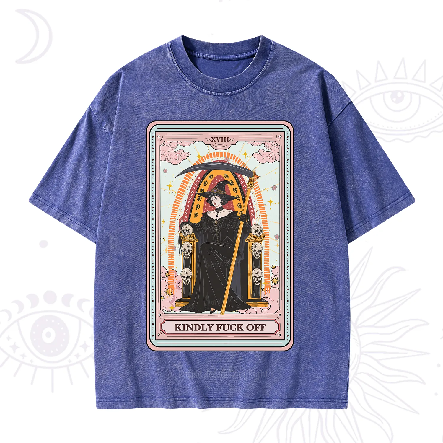 Purplehecate The Kindly Fuck Off Tarot Washed T-Shirt