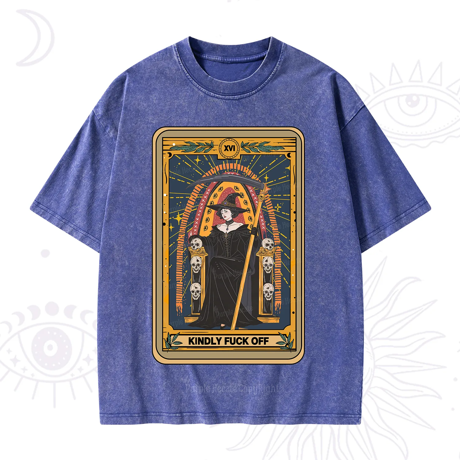 Purplehecate The Kindly Fuck Off Tarot Washed T-Shirt
