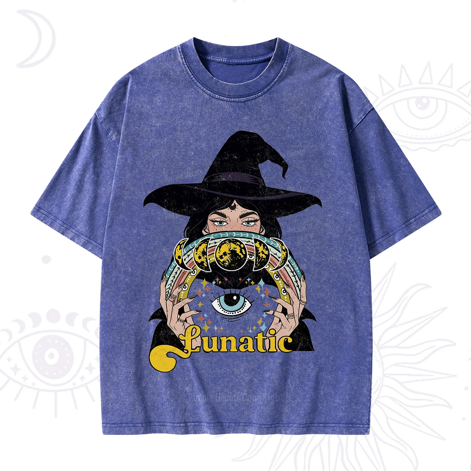 Purplehecate Witch of the Lunatic Moon Phase Washed T-Shirt