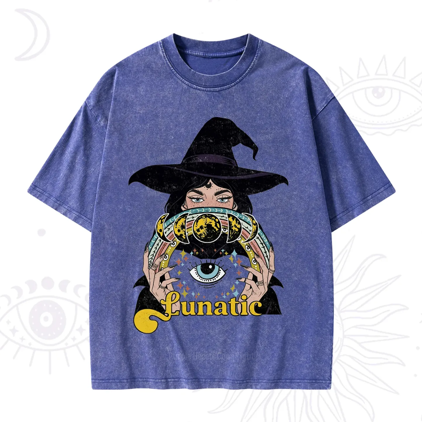 Purplehecate Witch of the Lunatic Moon Phase Washed T-Shirt
