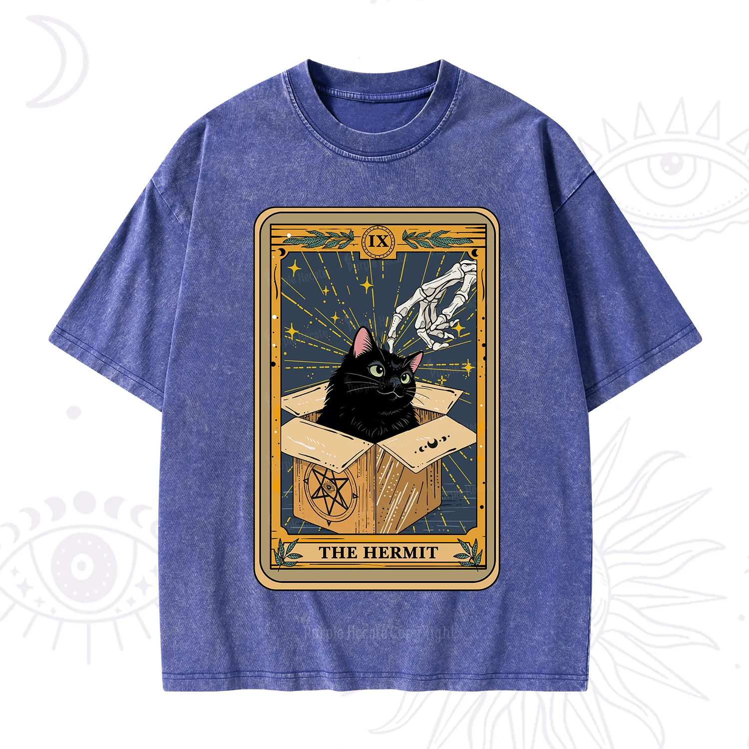 Purplehecate The Hermit Cat Tarot Washed T-Shirt