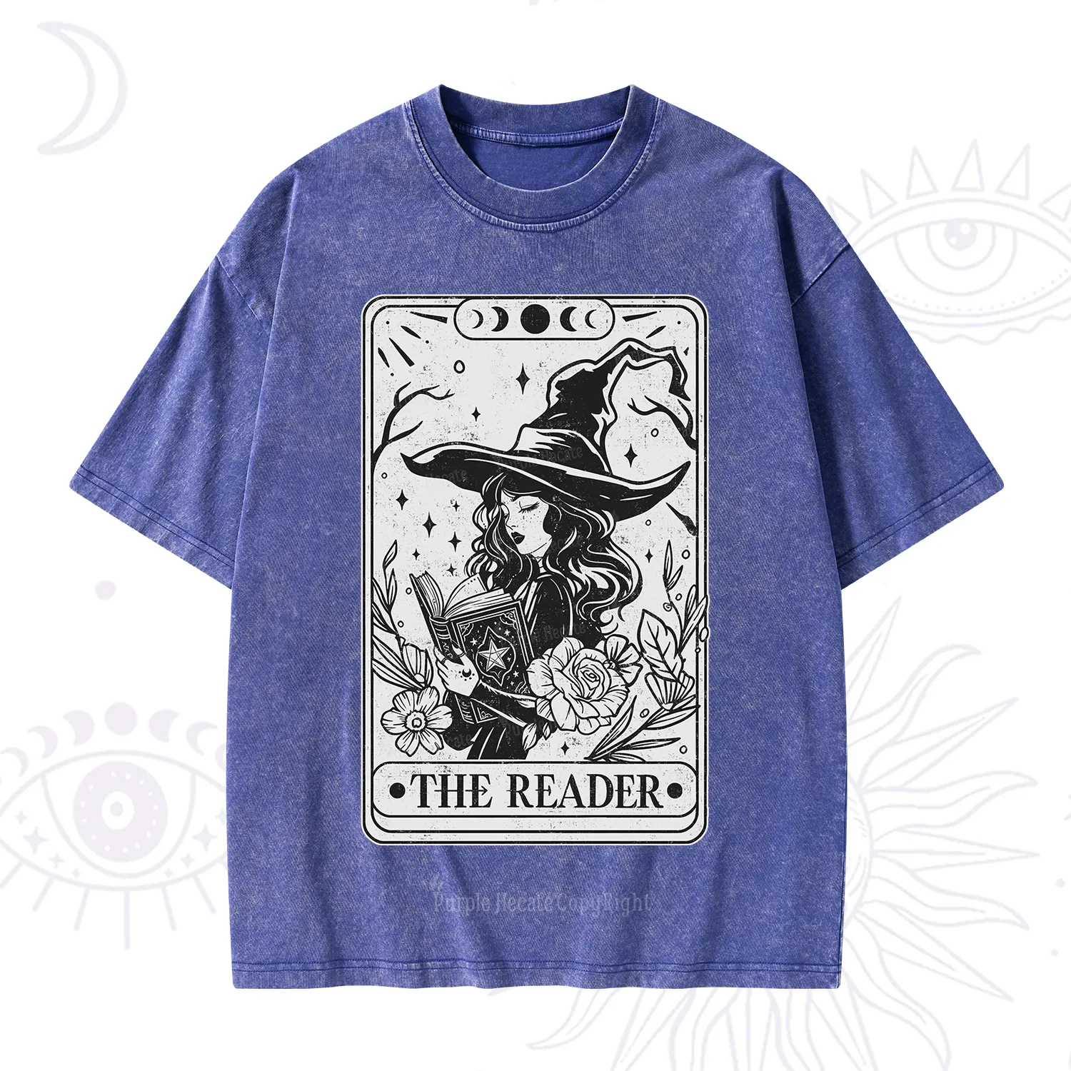 Purplehecate The Witch Reader Tarot Washed T-Shirt