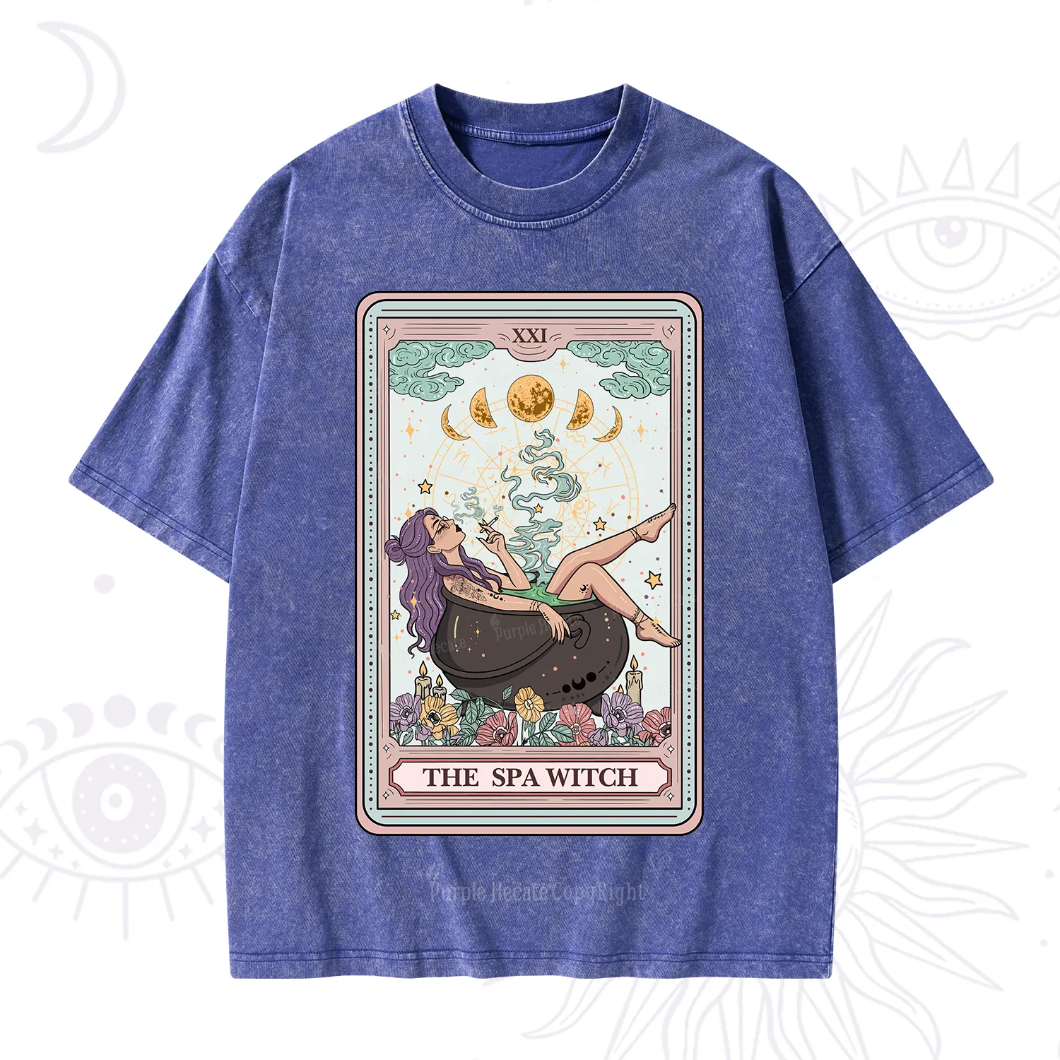 Purplehecate The Spa Witch Tarot Card Washed T-Shirt
