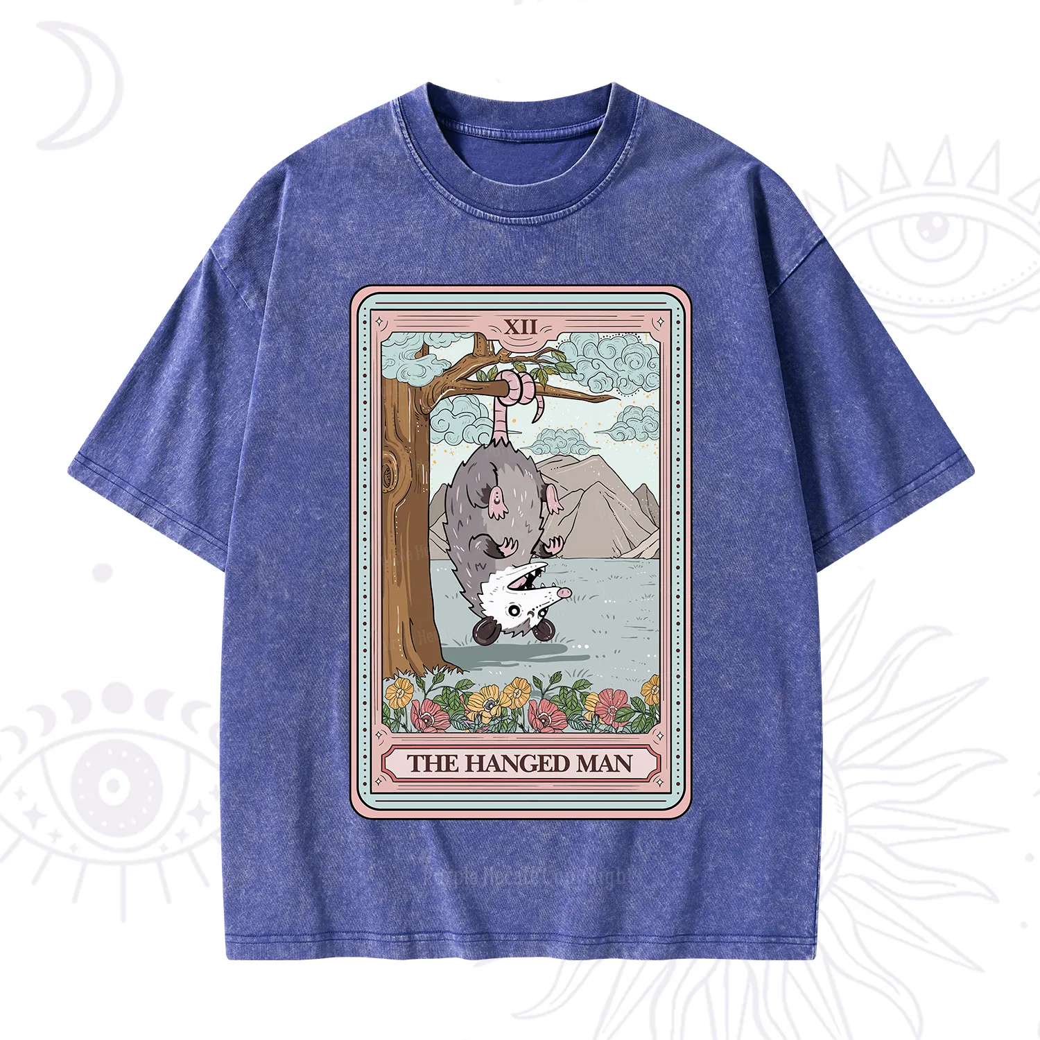 Purplehecate The Hanged Man Tarot Opossum Washed T-Shirt