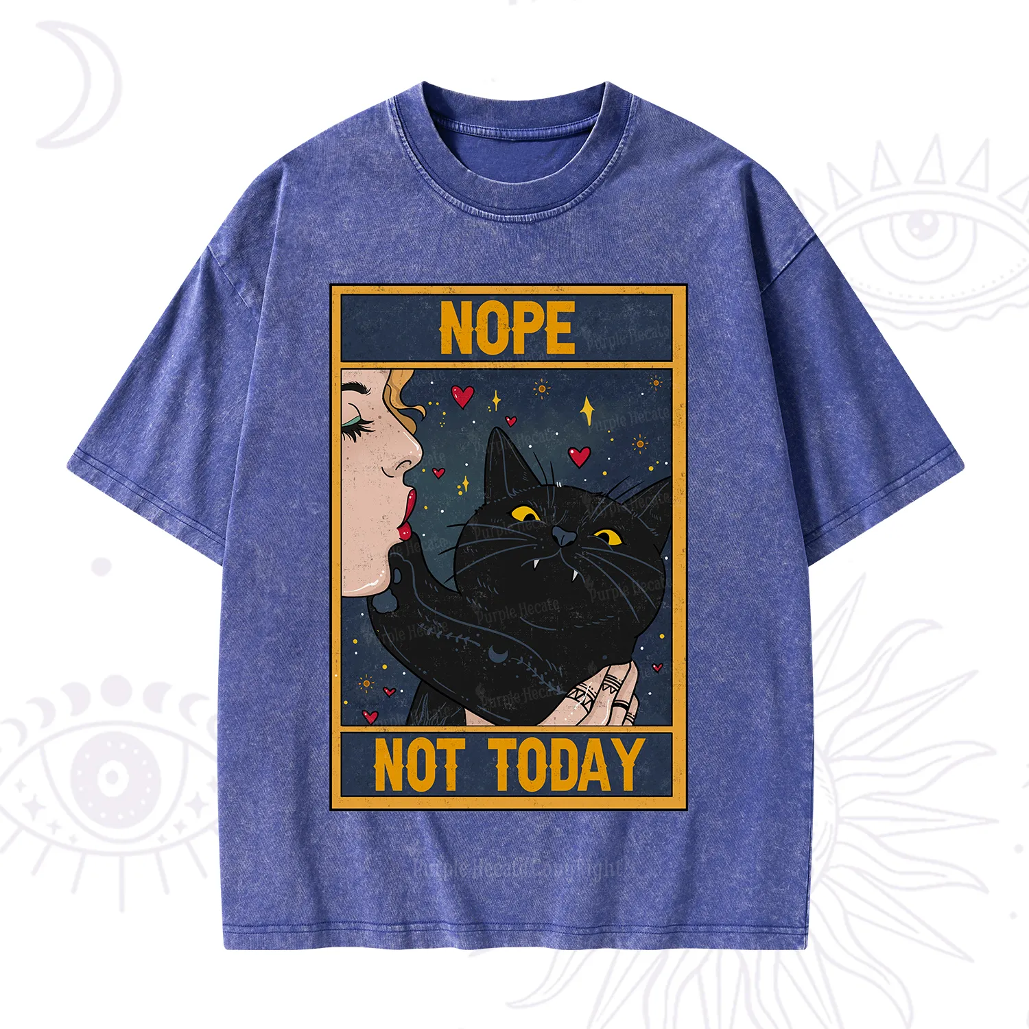 Purplehecate The Nope Not Today Tarot Washed T-Shirt