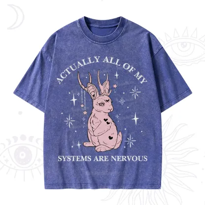 Purplehecate Actually All Of My Systems Are Nervous Washed T-Shirt