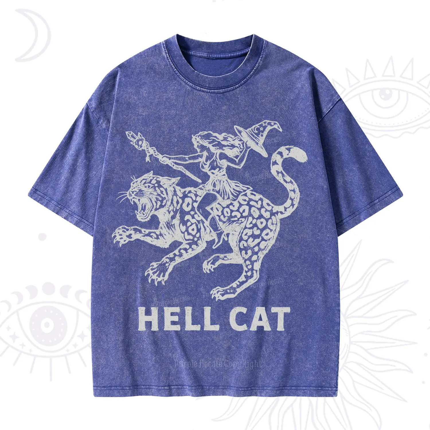Purplehecate Hex Girl Hell Cat Washed T-Shirt