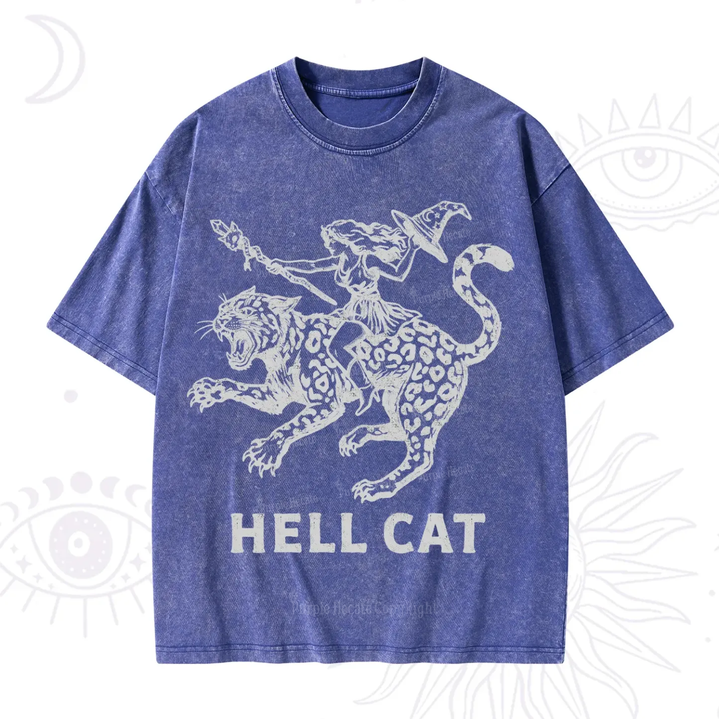 Purplehecate Hex Girl Hell Cat Washed T-Shirt