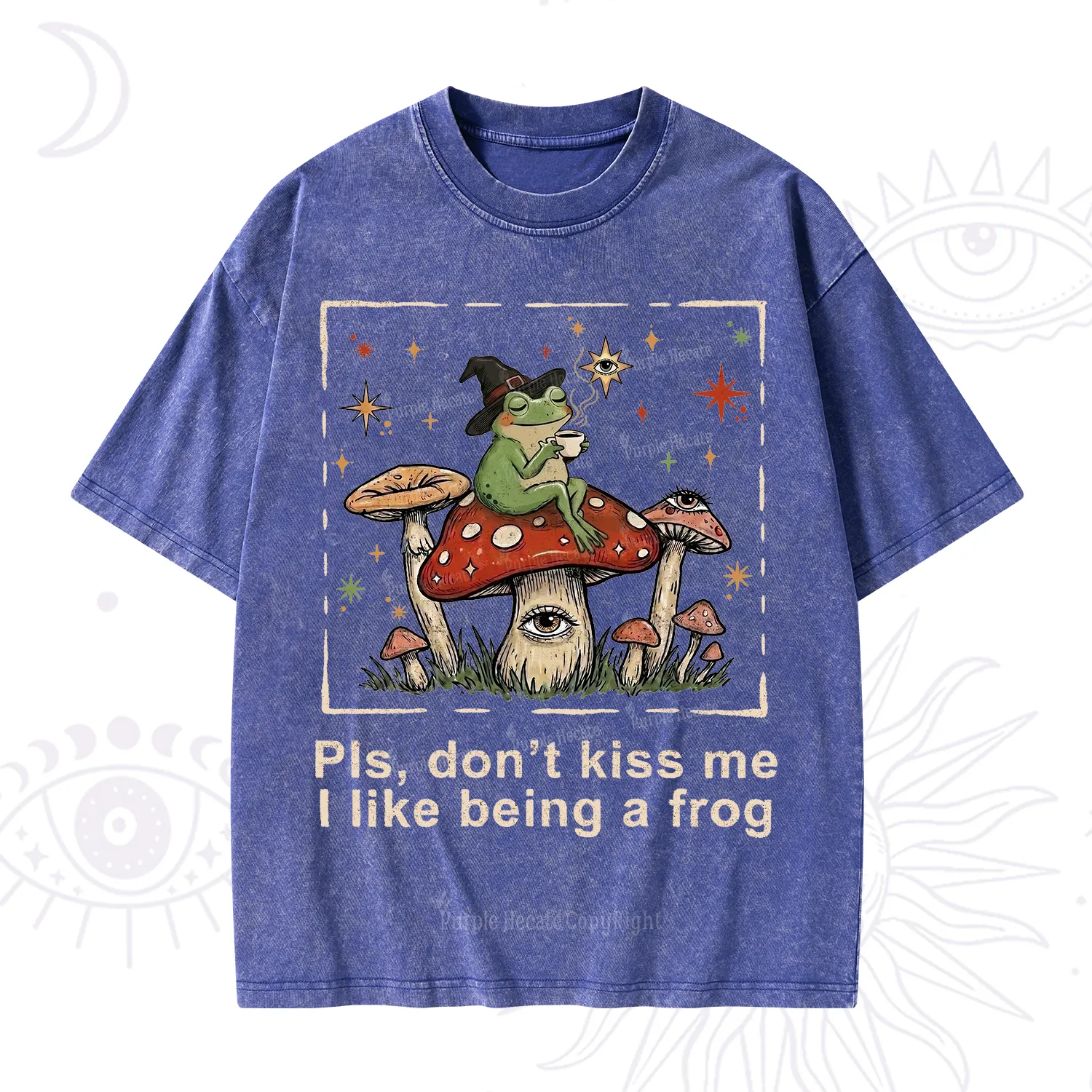Purplehecate Please Don't Kiss Me I like Being A Frog Washed T-Shirt
