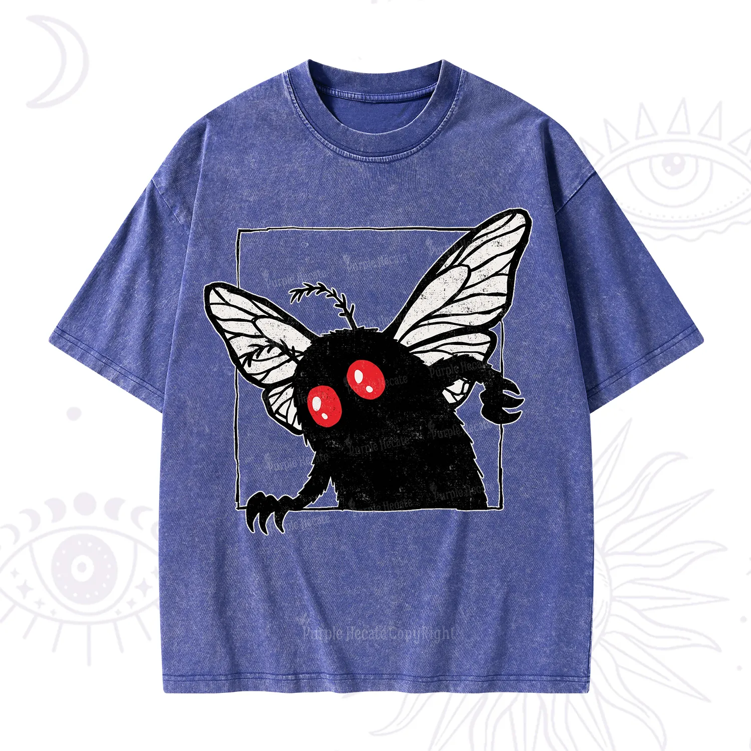 Purplehecate The Curious Mothman Washed T-Shirt
