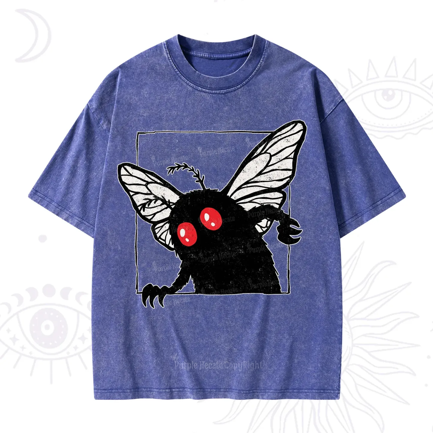Purplehecate The Curious Mothman Washed T-Shirt