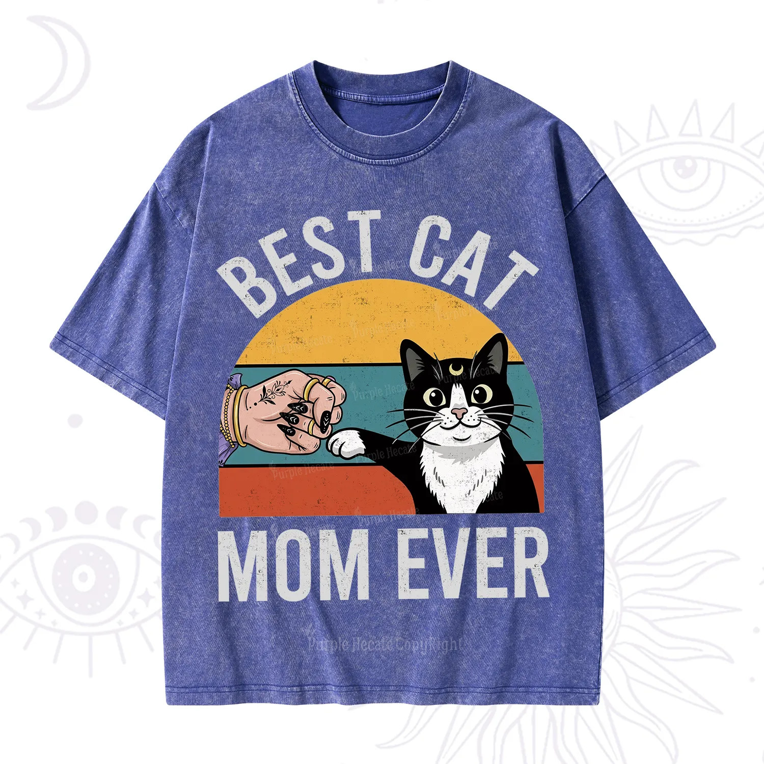 Purplehecate Best Cat Mom Ever Washed T-Shirt