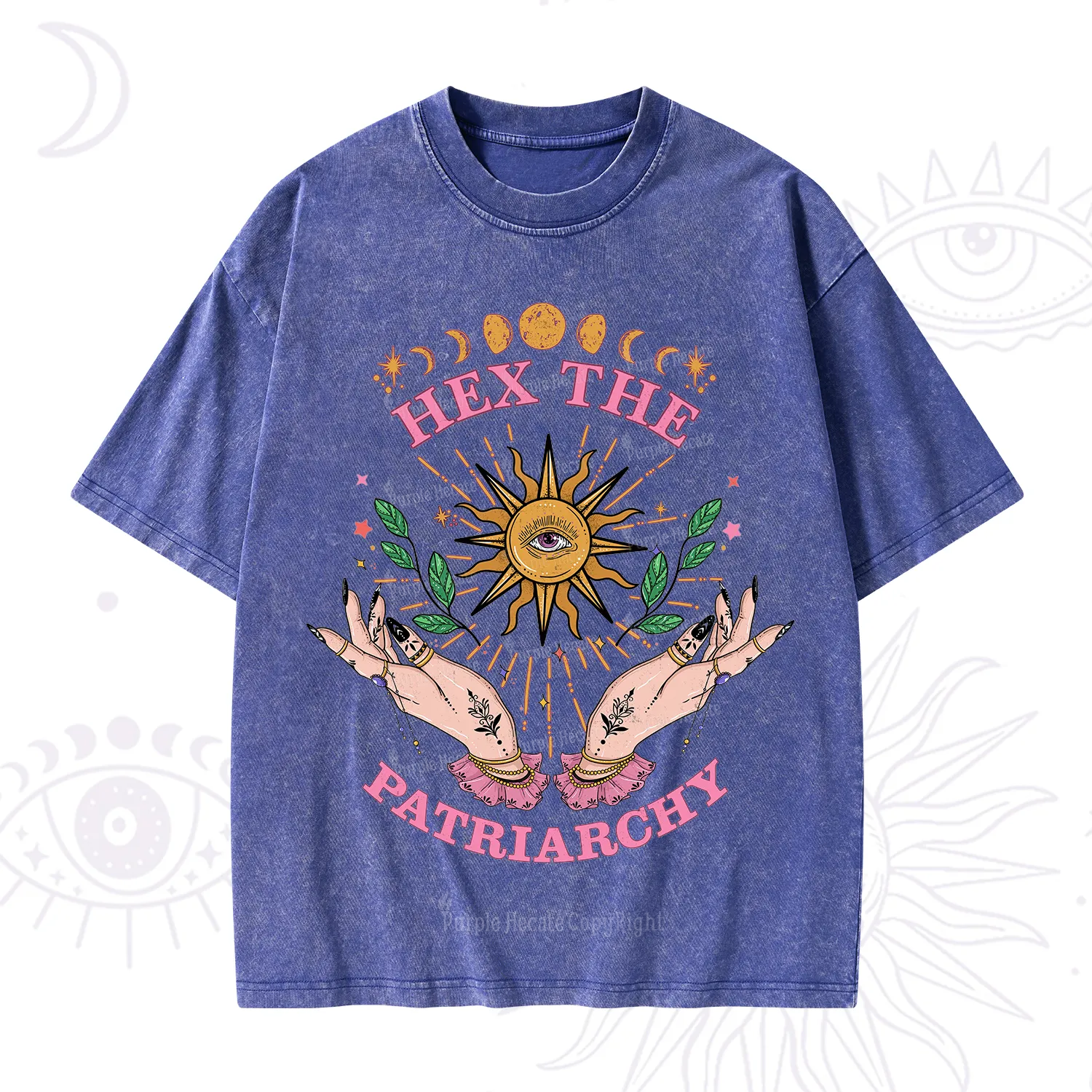 Purplehecate Hex The Patriarchy Witchy Washed T-Shirt