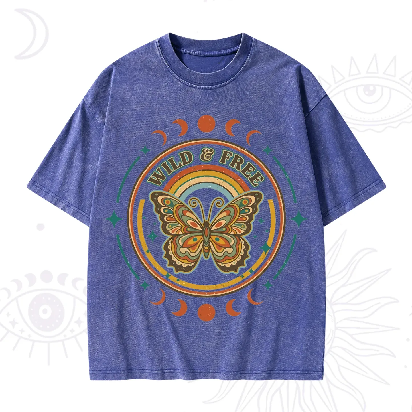 Purplehecate Wild And Free Butterfly Washed T-Shirt