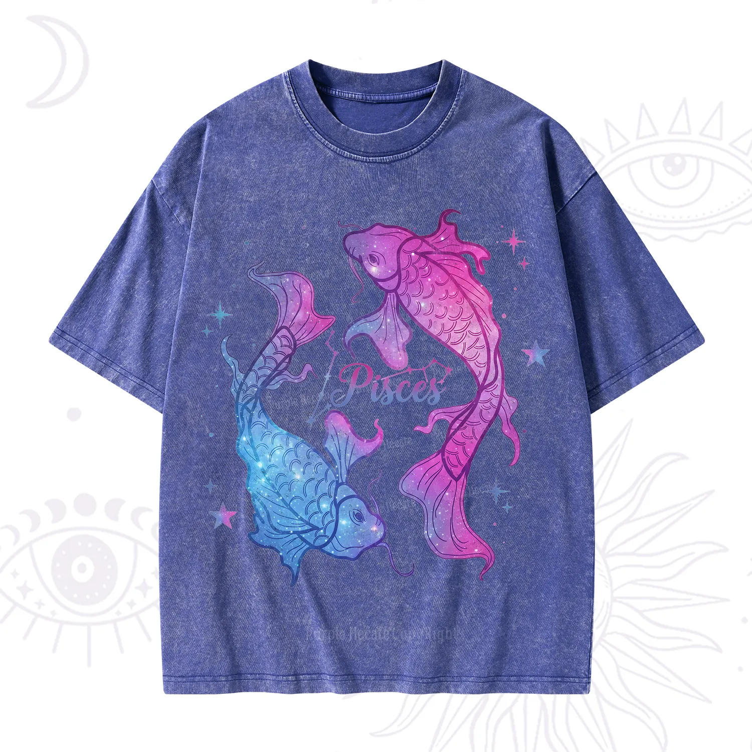 Purplehecate Pisces Zodiac Washed T-Shirt