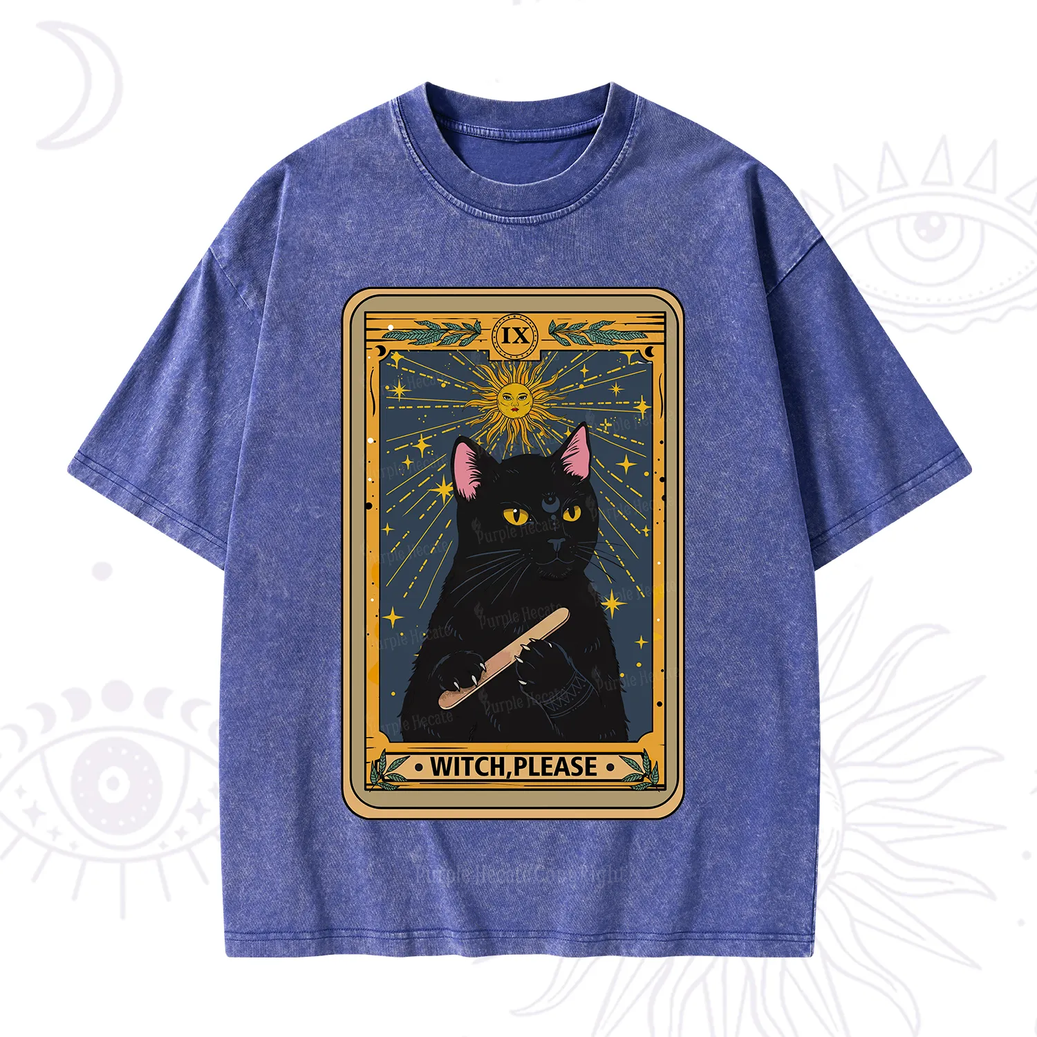 Purplehecate The Witch Please Tarot Washed T-Shirt