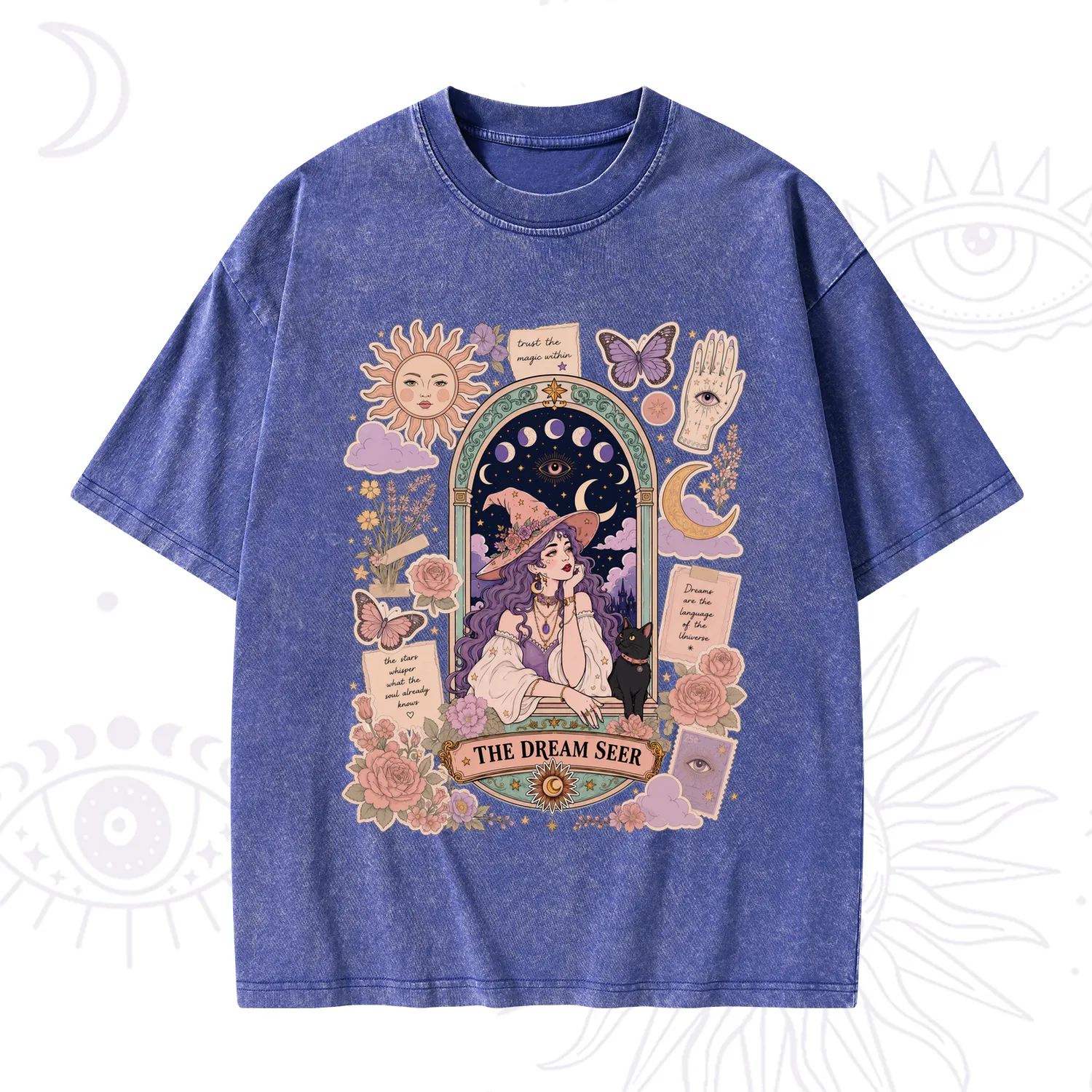 Purplehecate The Dream Seer Witch Washed T-Shirt