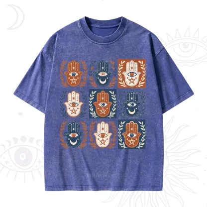 Purplehecate Hamsa Hand Washed T-Shirt
