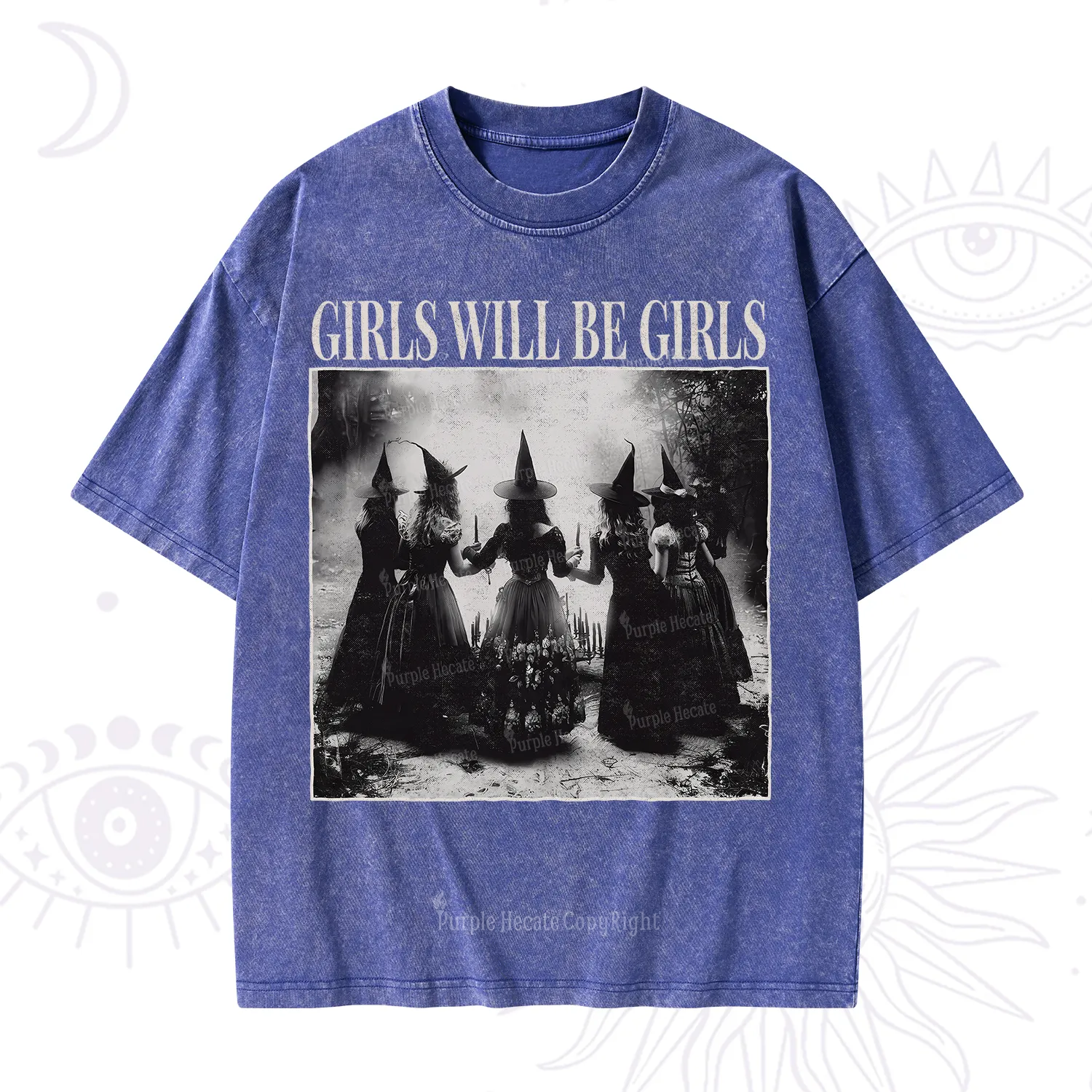 Purplehecate Girl Will Be Girl Witch Washed T-Shirt