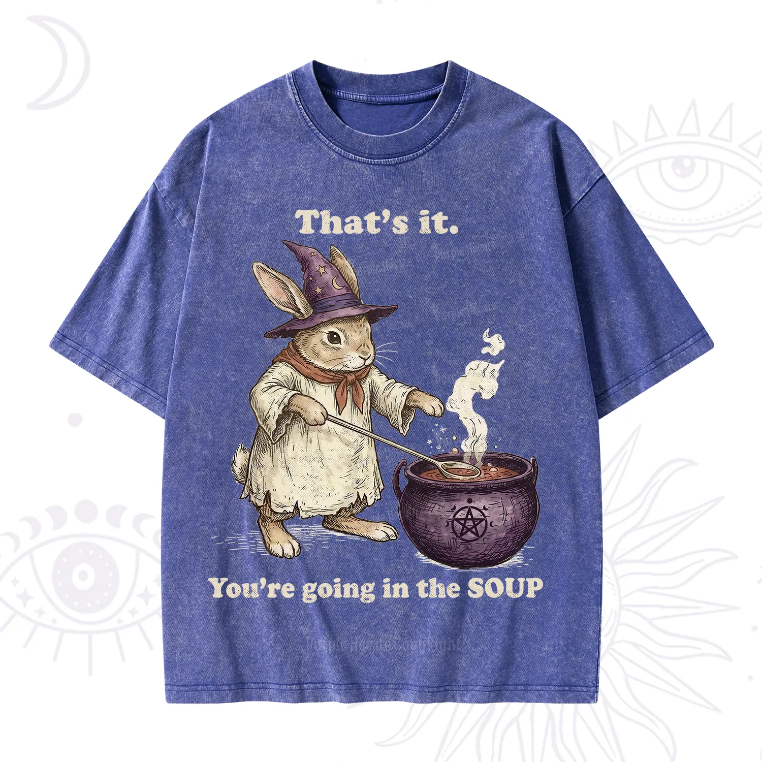 Purplehecate That's It You're Going in the Soup Witch Bunny Washed T-Shirt