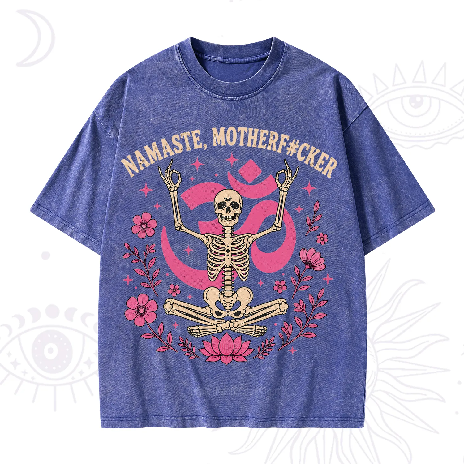 Purplehecate Namaste Motherf*cker Skeleton Washed T-Shirt