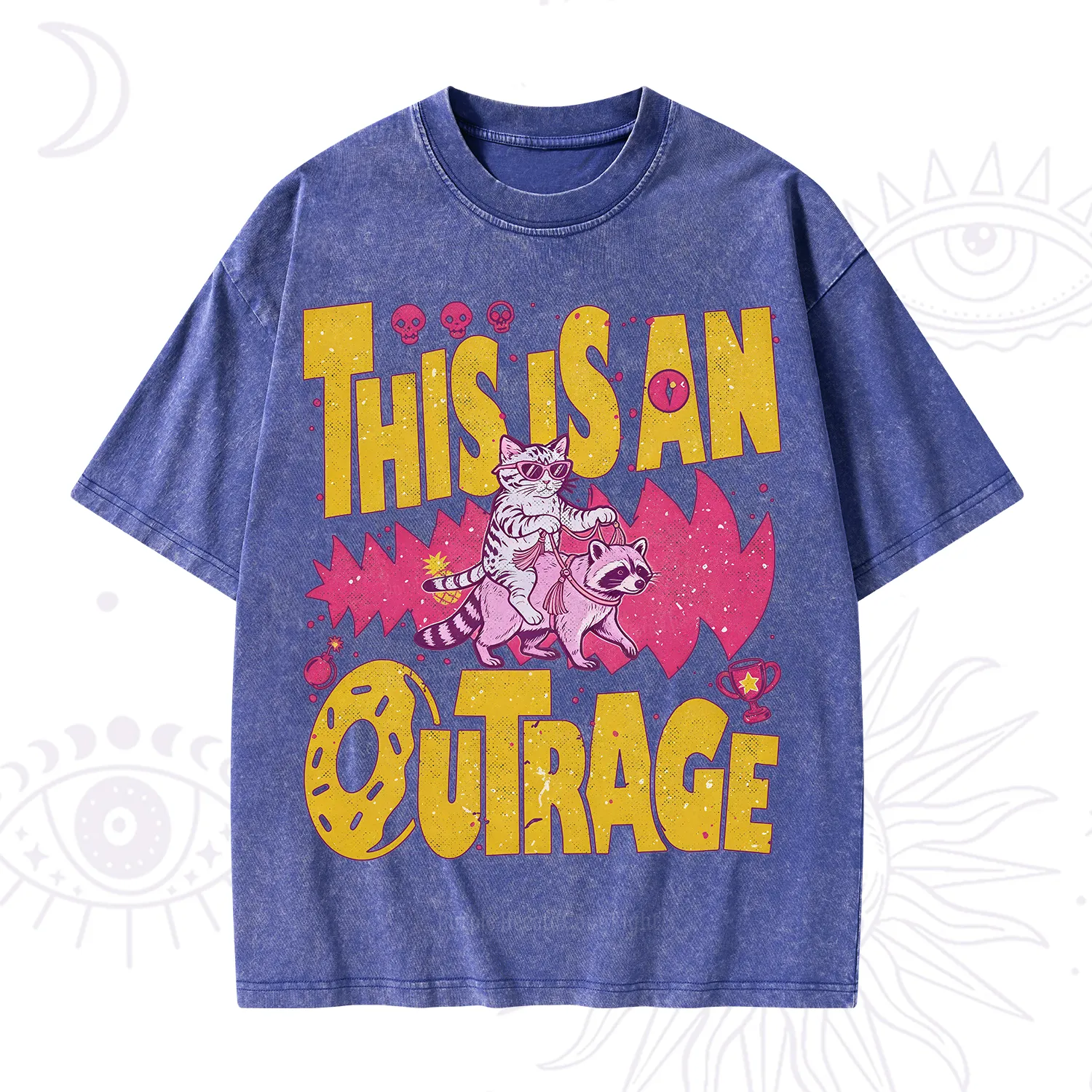Purplehecate This Is An Outrage Angry Raccoons Washed T-Shirt