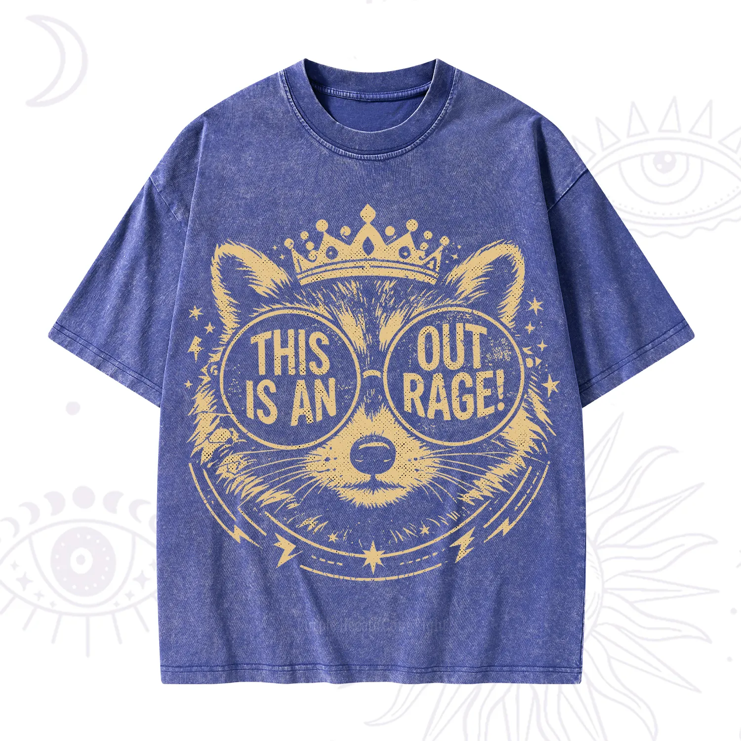 Purplehecate Royal Raccoon Rage Washed T-Shirt