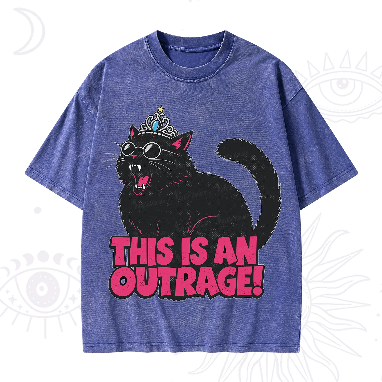 Purplehecate This is an outrage Princess Cat Washed T-Shirt