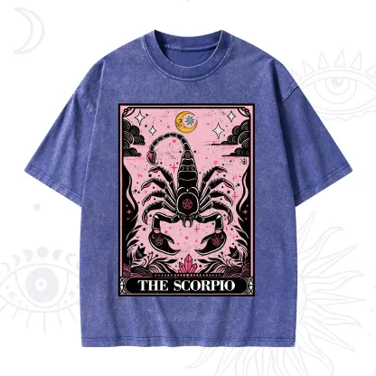 Purplehecate The Scorpio Tarot Zodiac Washed T-Shirt