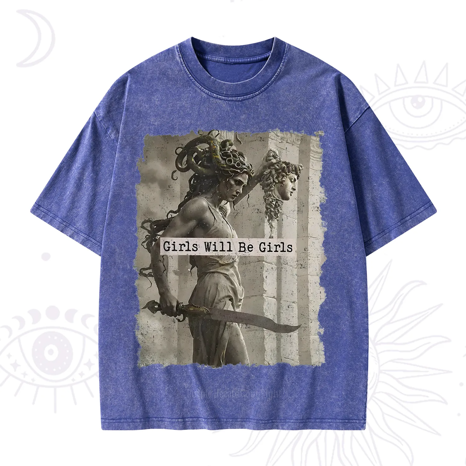 Purplehecate Medusa Girls Will Be Girls Washed T-Shirt