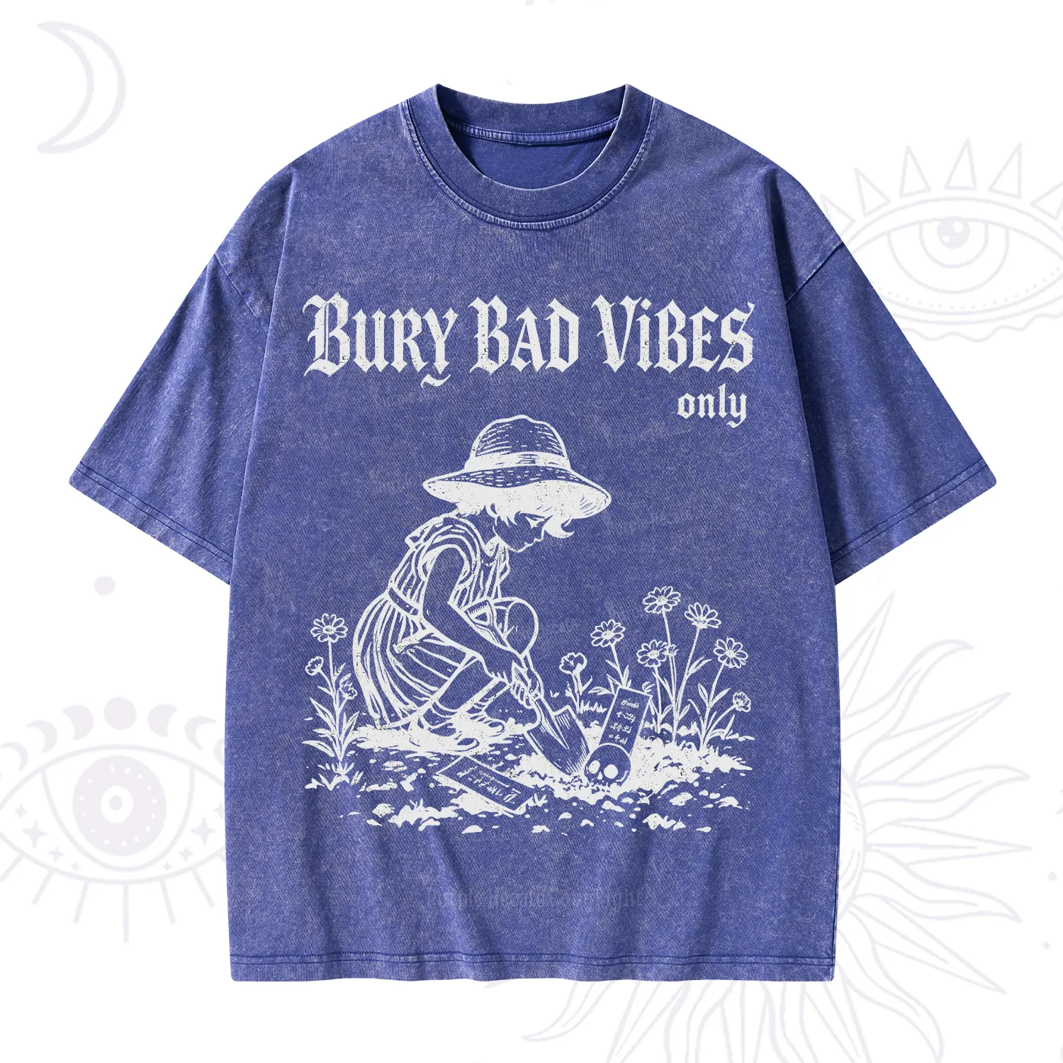 Purplehecate Bury Bad Vibes Only Washed T-Shirt
